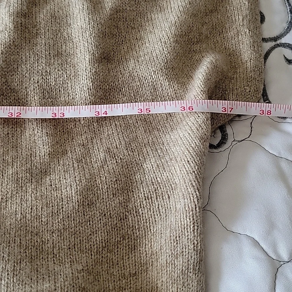 Eileen Fisher Taupe Open-Front Wool Blend Cardigan - Picture 6 of 6